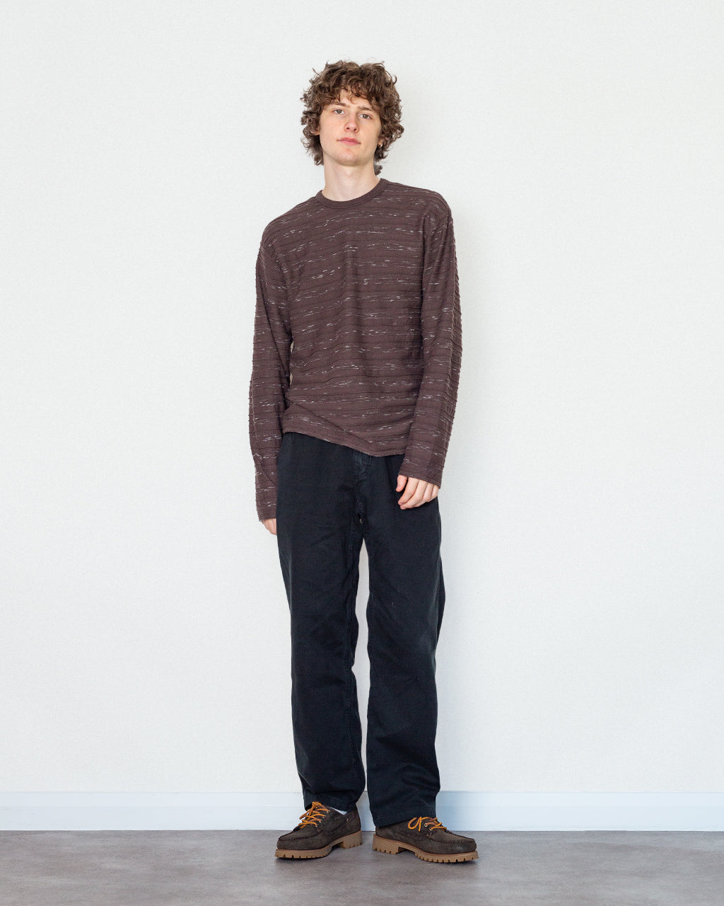 Casey Stripe L/S T-Shirt - Brown