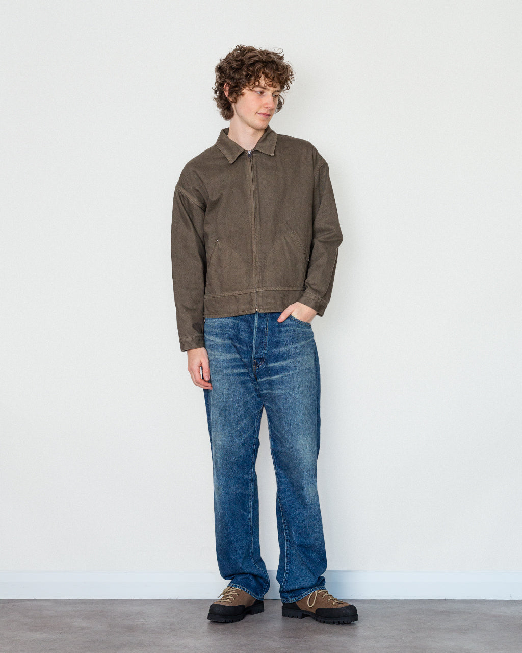 Dyed Denim Work Jacket - Cub Brown