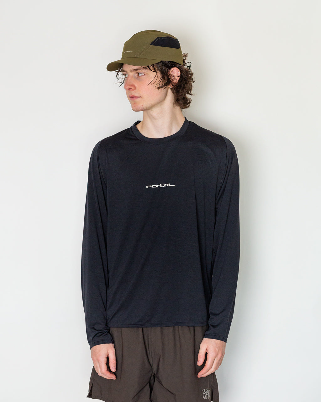 Lateral Peak L/S T-Shirt - Black Beauty Wordmark