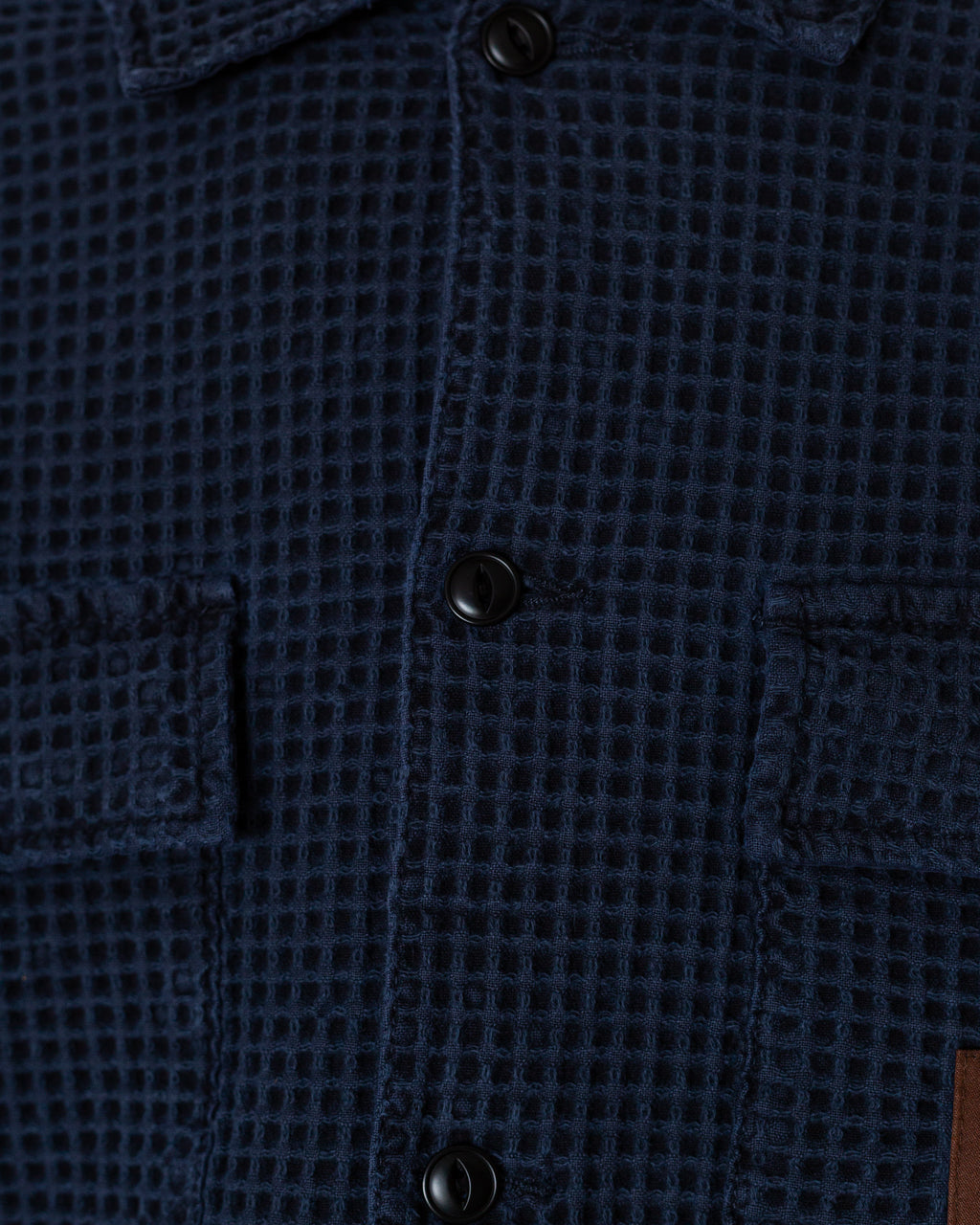 Waffle Button Front Shirt - Ink