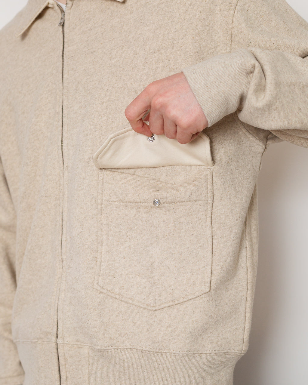 Fynshav Cotton Linen Loopback Jacket - Natural