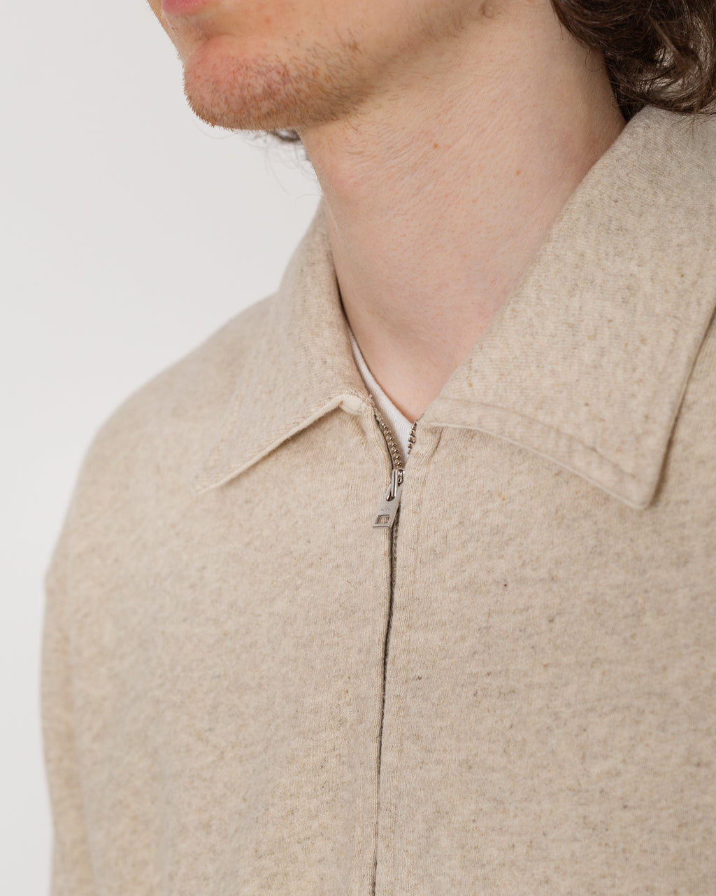 Fynshav Cotton Linen Loopback Jacket - Natural