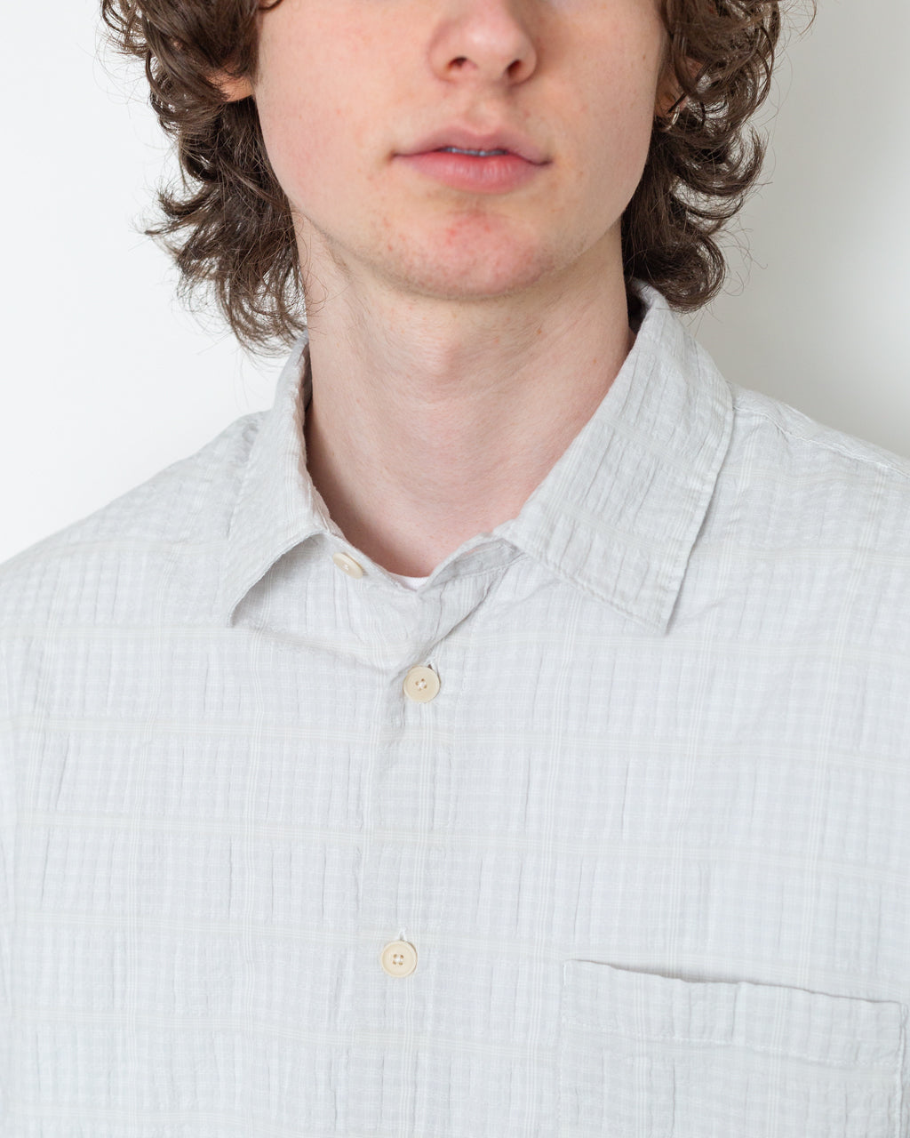 Relaxed Fit Shirt - Silver Textured Check