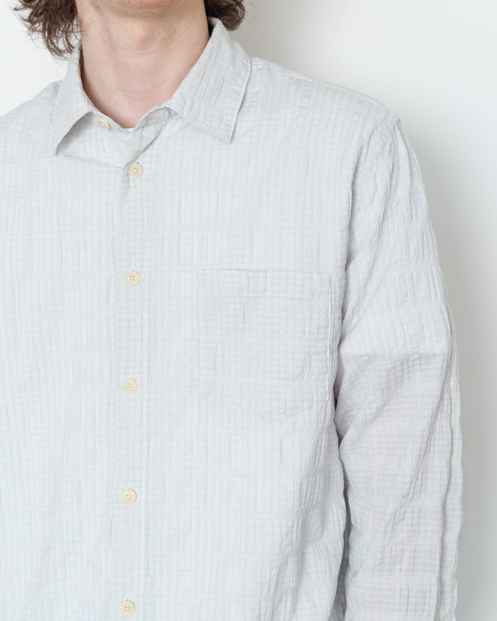 Relaxed Fit Shirt - Silver Textured Check