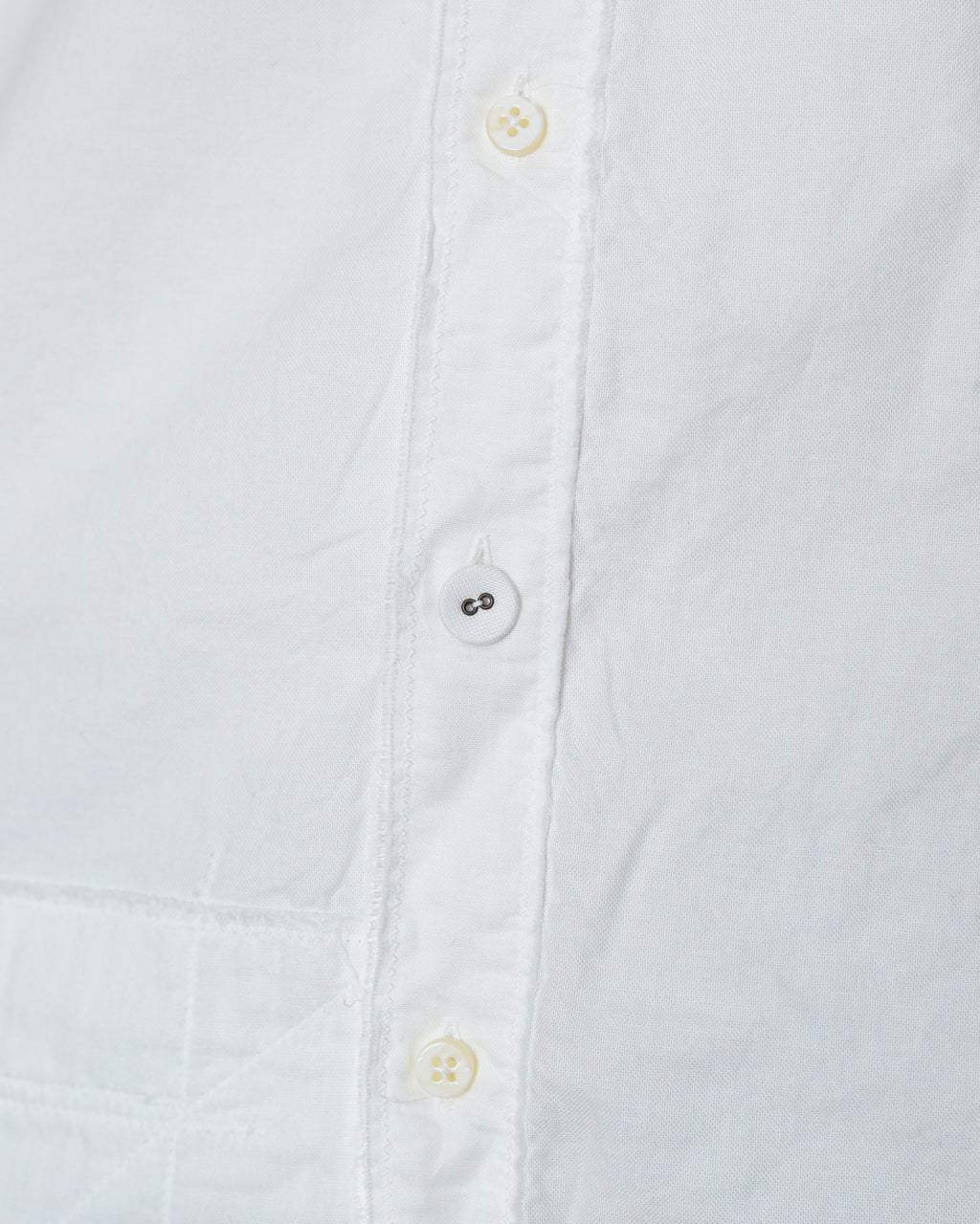 Cotton x Linen Patchwork KATMANDU Shirt 23' - White
