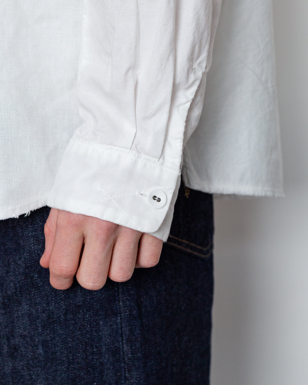 Cotton x Linen Patchwork KATMANDU Shirt 23' - White