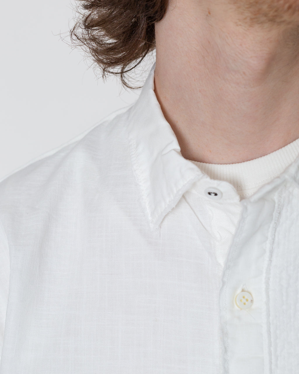 Cotton x Linen Patchwork KATMANDU Shirt 23' - White