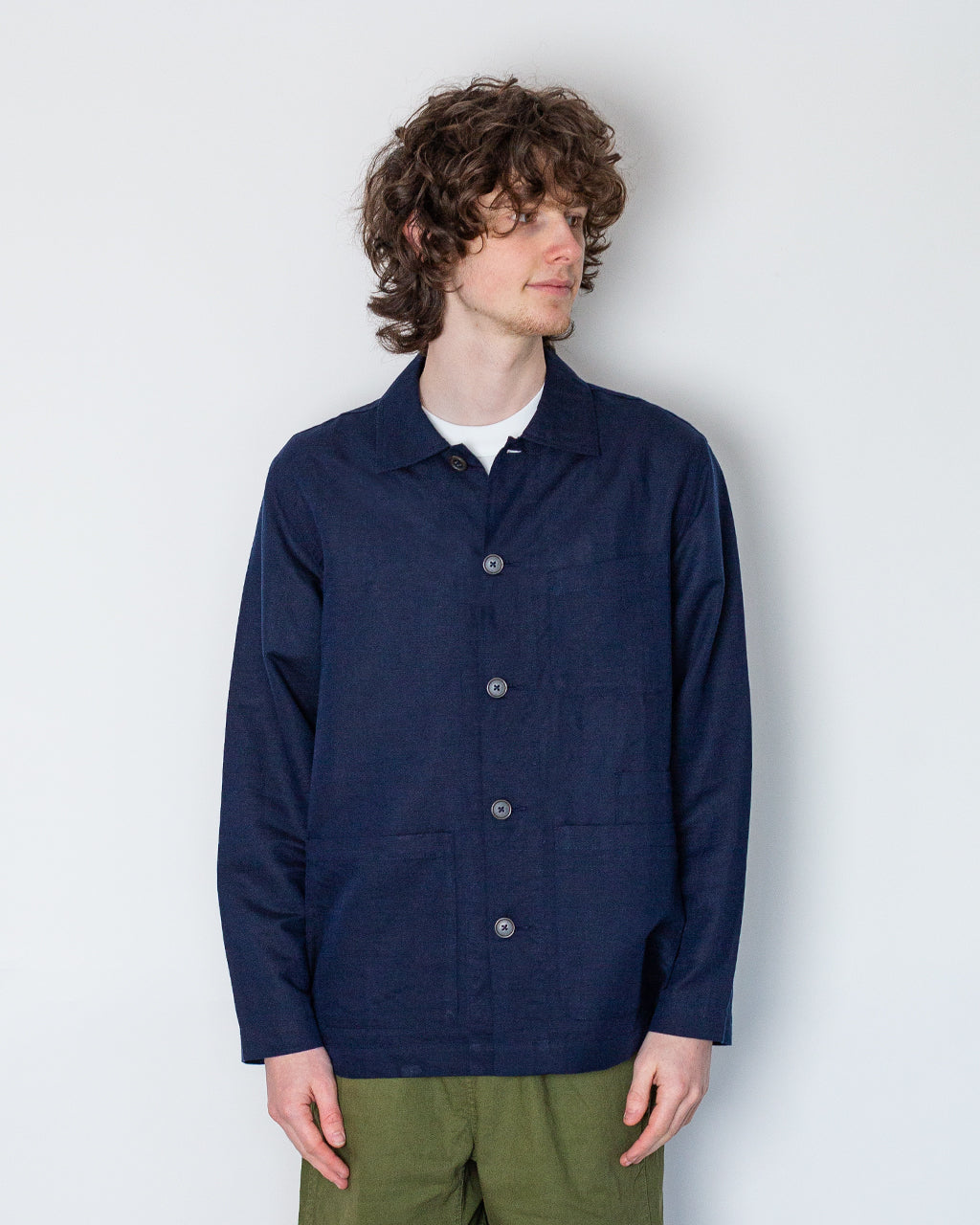 Bakers Overshirt - Navy Linen