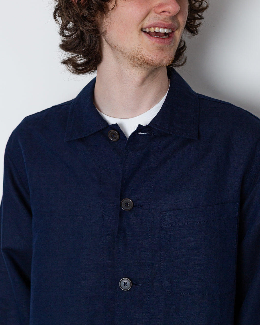 Bakers Overshirt - Navy Linen