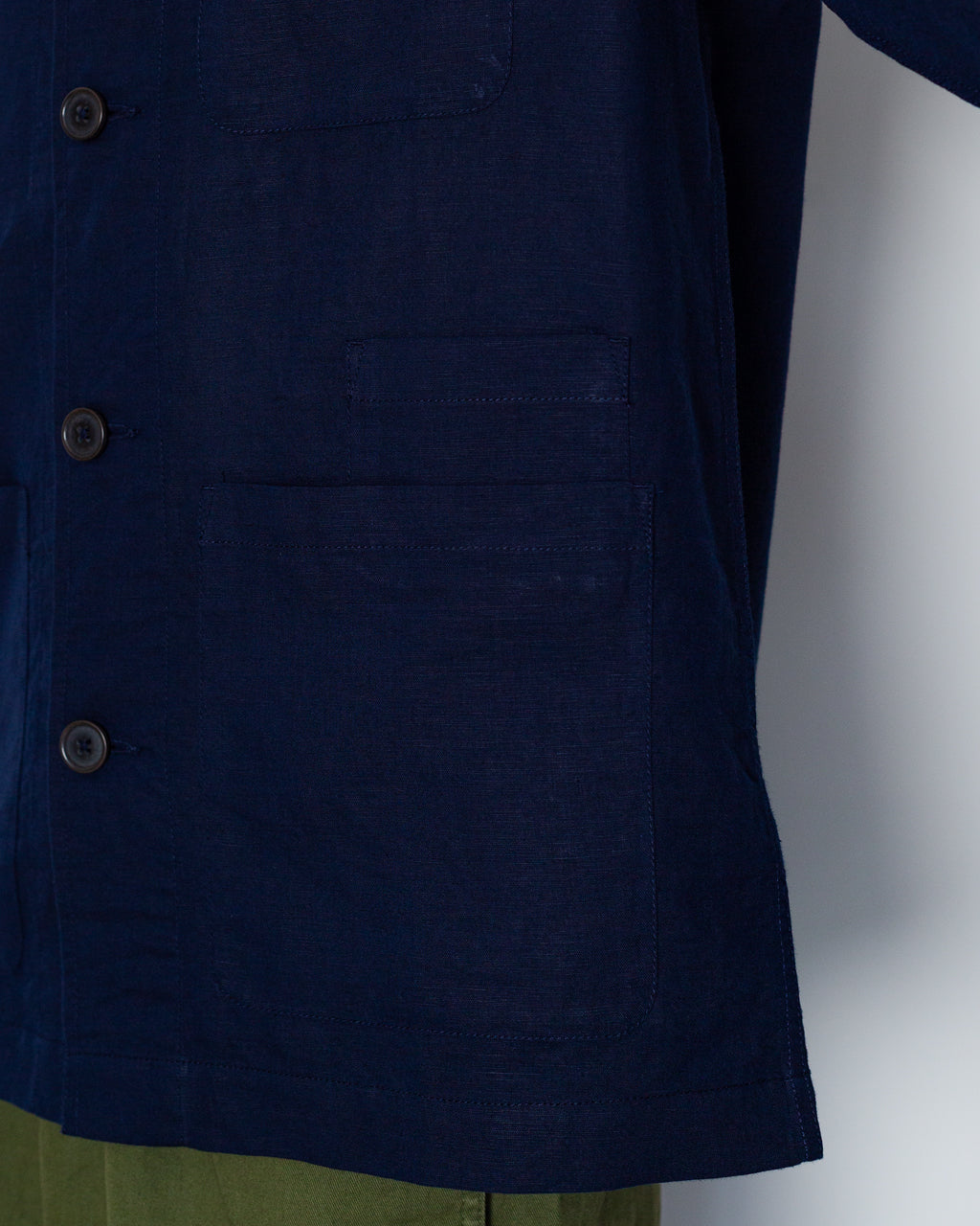 Bakers Overshirt - Navy Linen