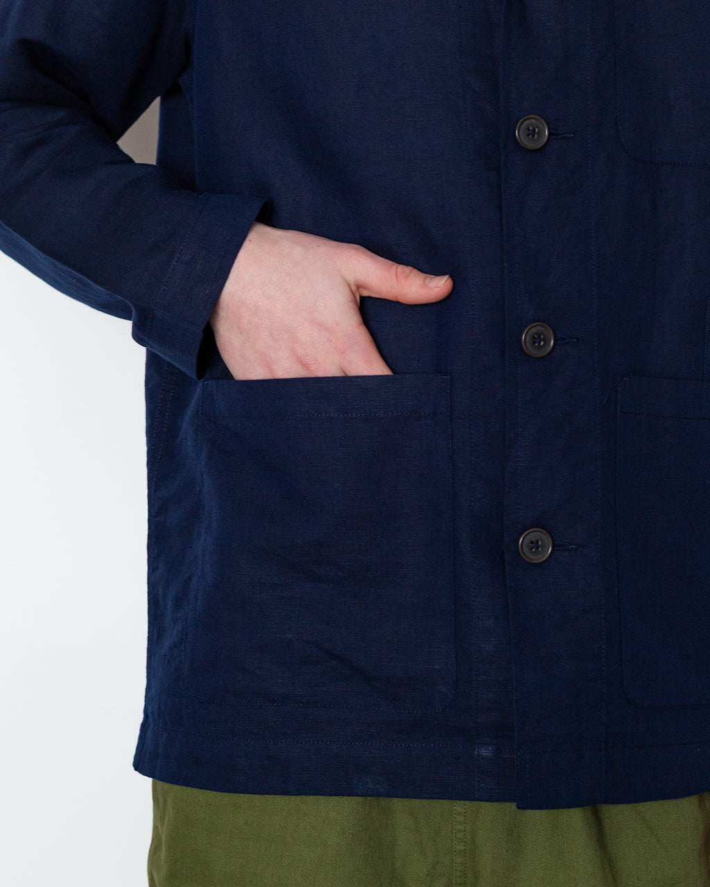 Bakers Overshirt - Navy Linen