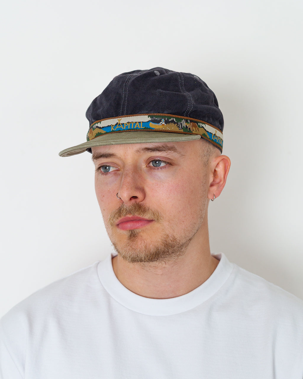 Chino Navajo Boat Cap - Black/Brown