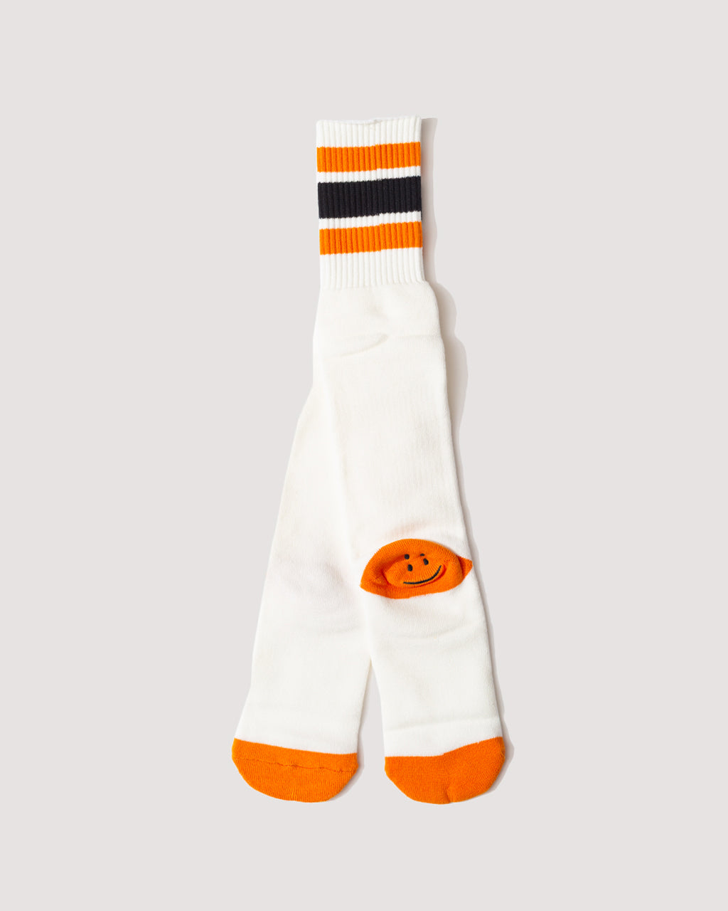 Happy Heel Skaters Knee High Socks - White/Orange