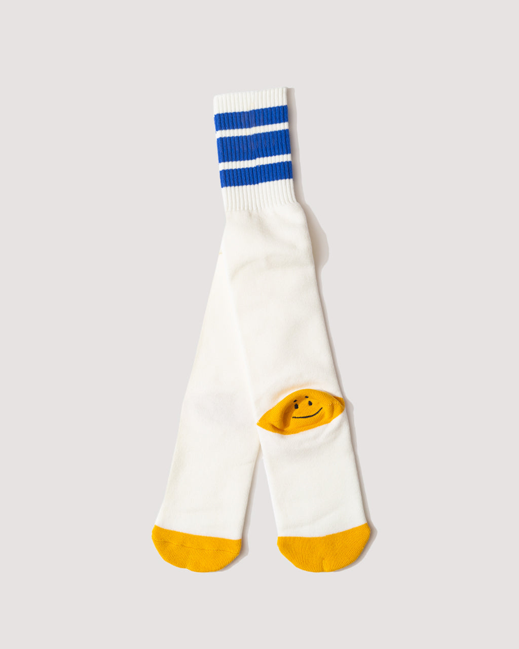 Happy Heel Skaters Knee High Socks - White/Blue
