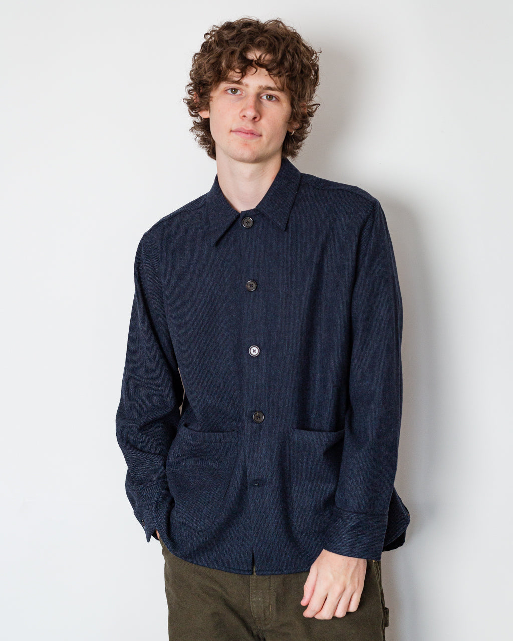Travail Overshirt - Navy Airline Flannel