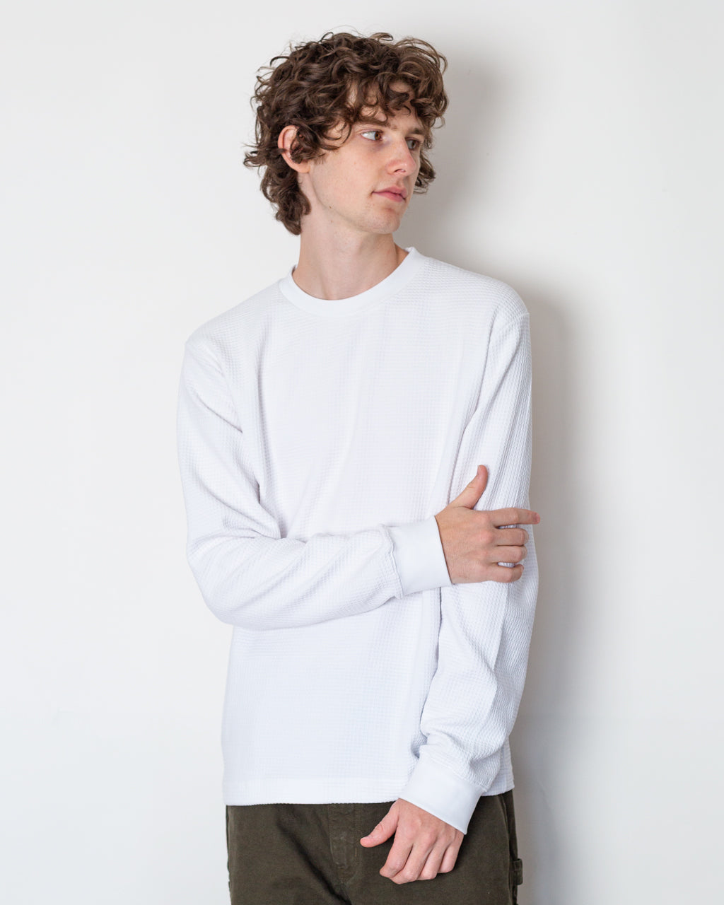 Thermal Waffle LS Tee - White