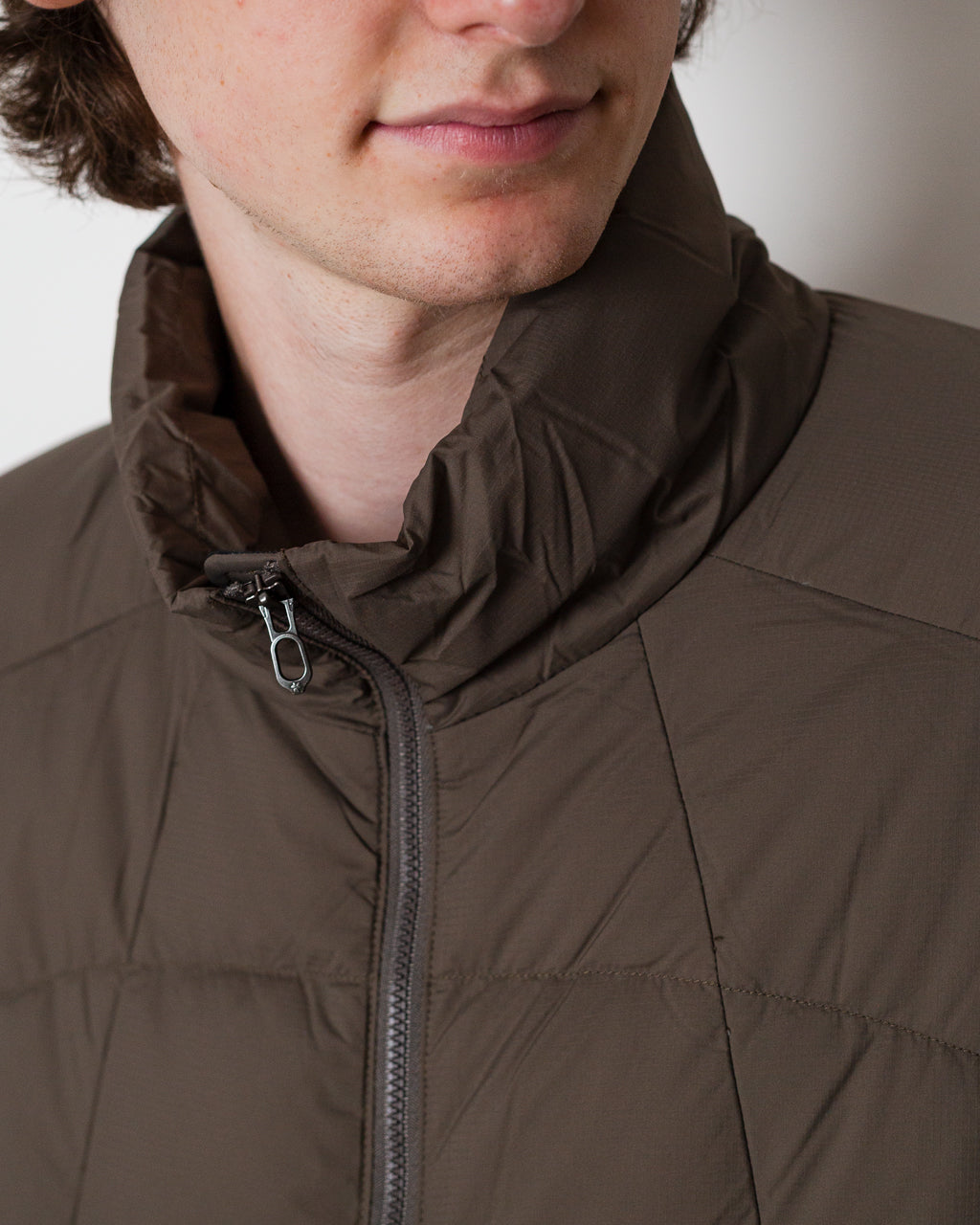 Gridded Down Jacket - Morel