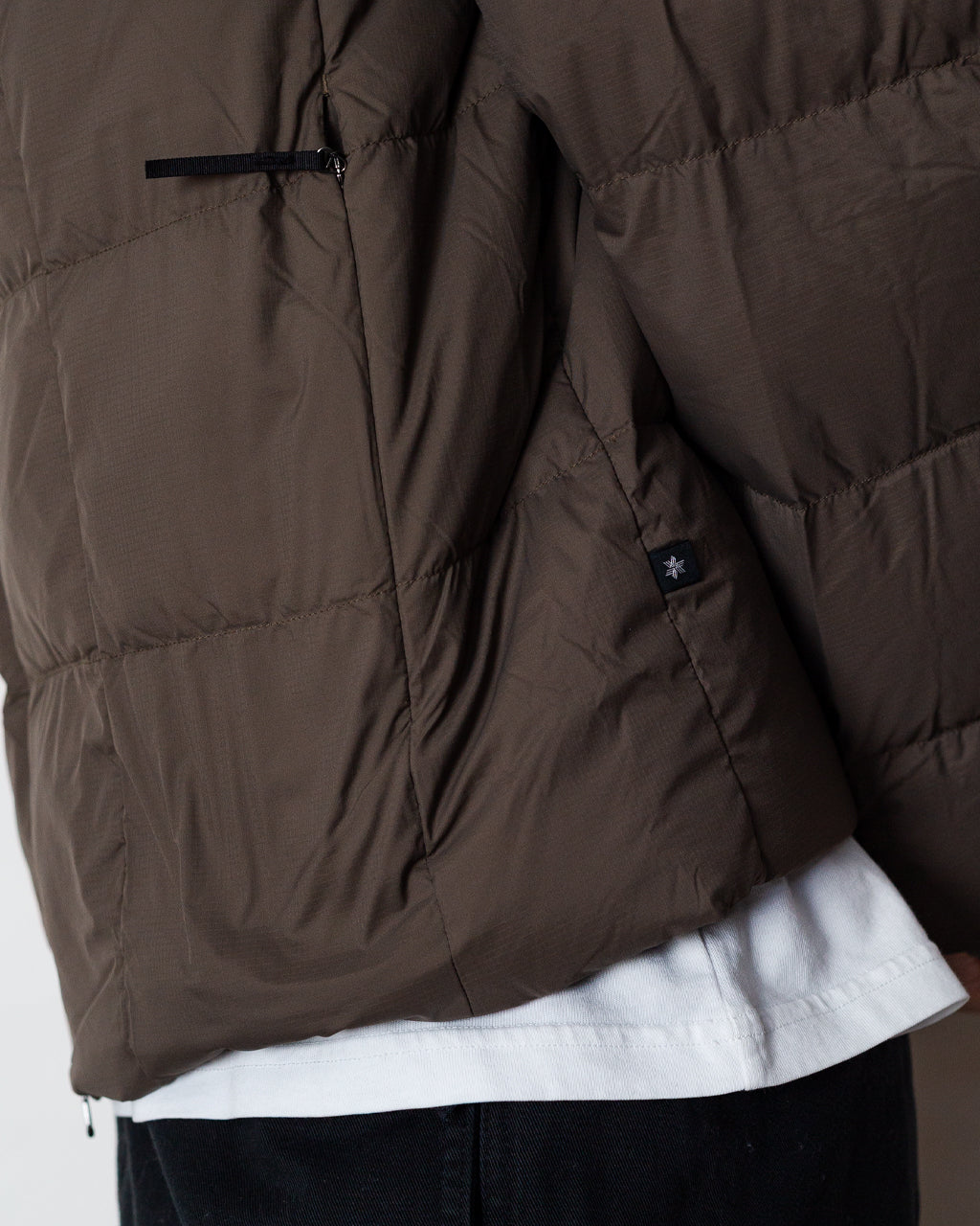 Gridded Down Jacket - Morel