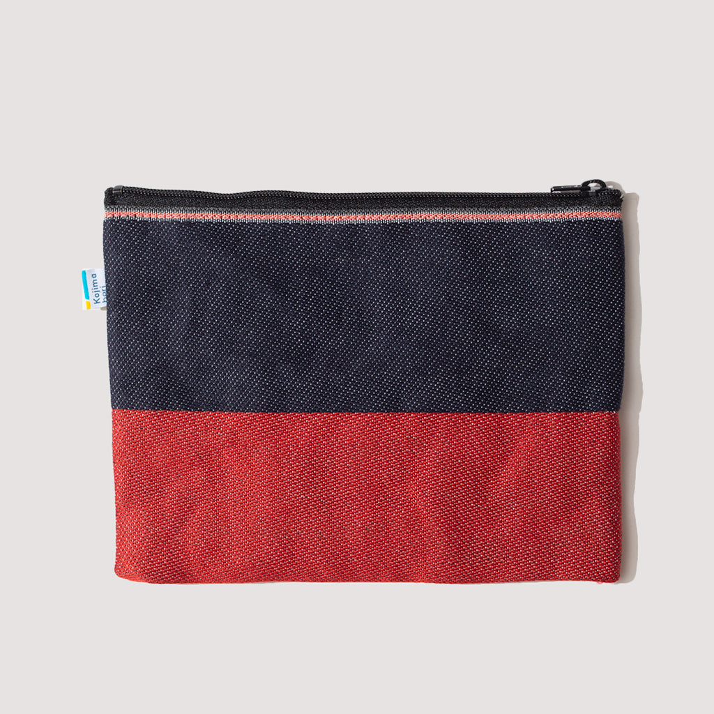 TAKATA FLAT DENIM POUCH - Red