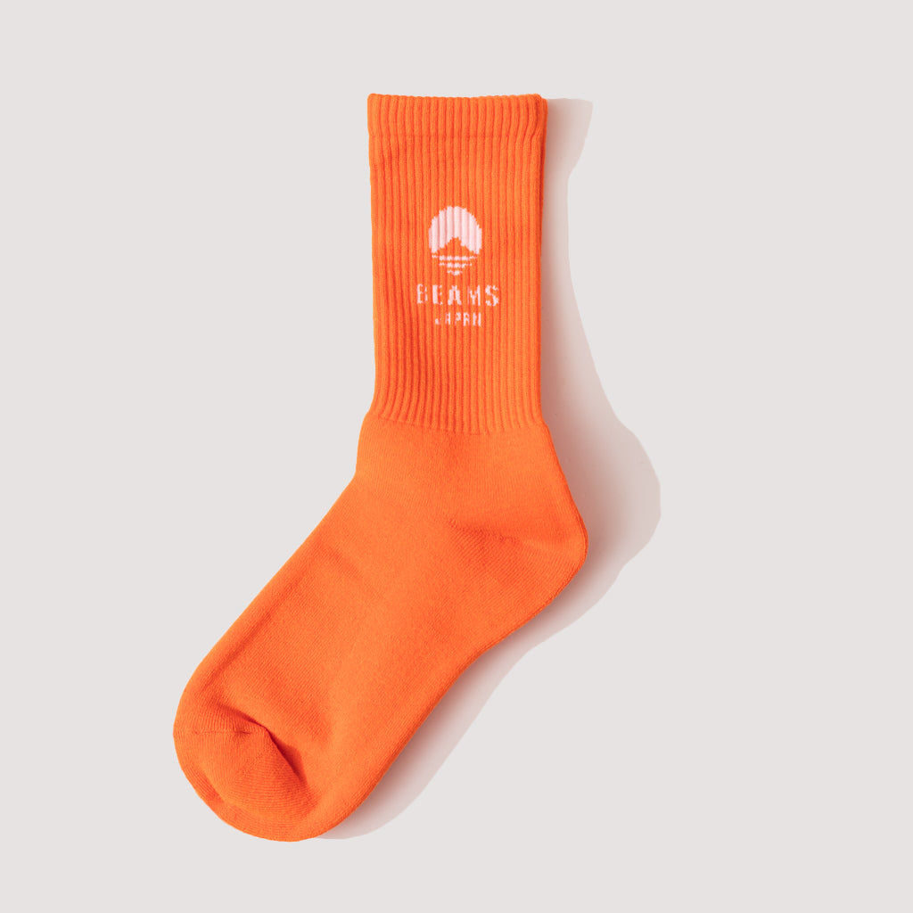 BEAMS JAPAN LOGO SOCKS - Orange