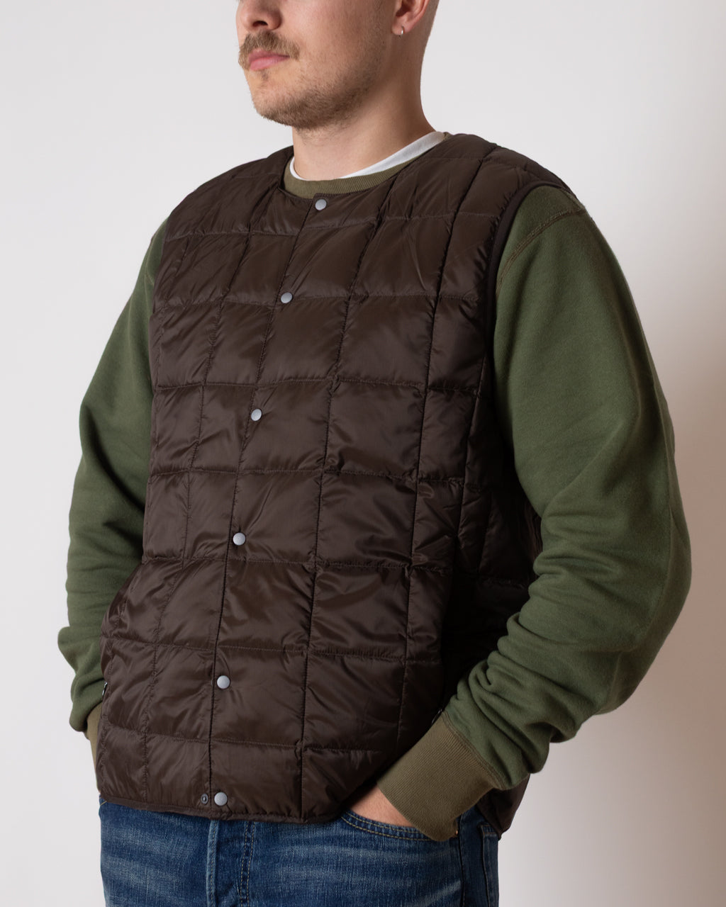 Crew Neck Vest - Dark Chocolate