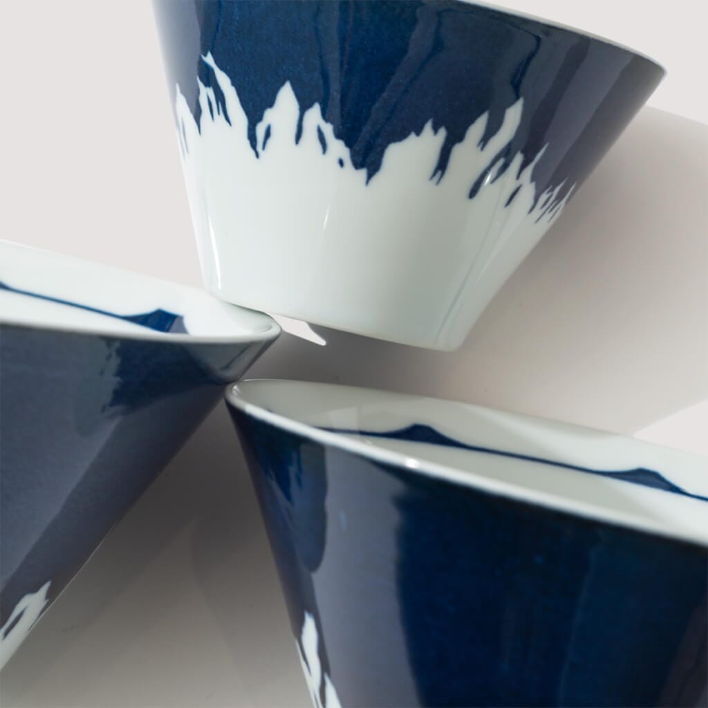 BEAMS JAPAN MT FUJI BOWL SET (SET OF 3) - Navy